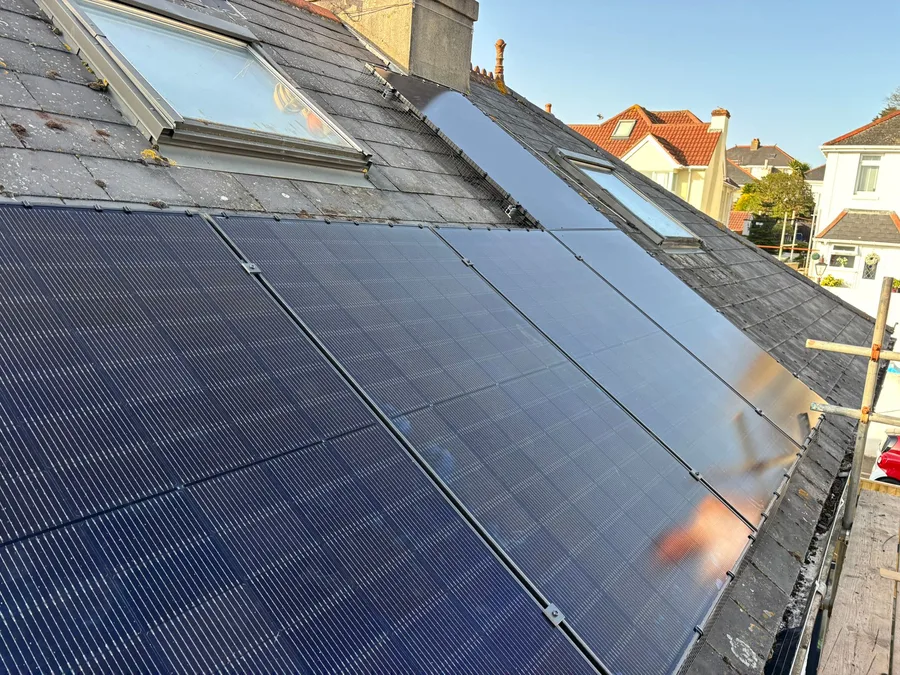 Solar panel installation on a roof in Ellacombe, Torquay